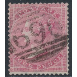 GREAT BRITAIN - 1857 4d rose-carmine QV, Large Garter watermark, used – SG # 66