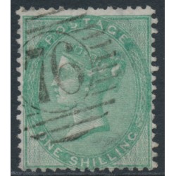 GREAT BRITAIN - 1856 1/- green QV, Emblems watermark, used – SG # 72