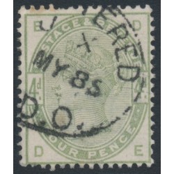 GREAT BRITAIN - 1883 4d dull green QV, crown watermark, used – SG # 192