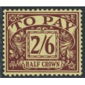 GREAT BRITAIN - 1937 2/6 purple on yellow Postage Due, E8R watermark, MH – SG # D26