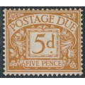 GREAT BRITAIN - 1937 5d yellow-brown Postage Due, E8R watermark, MH – SG # D24a