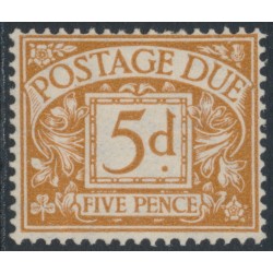 GREAT BRITAIN - 1937 5d yellow-brown Postage Due, E8R watermark, MH – SG # D24a