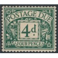 GREAT BRITAIN - 1937 4d dull grey-green Postage Due, GVIR watermark, MH – SG # D31