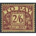 GREAT BRITAIN - 1938 2/6 purple on yellow Postage Due, GVIR watermark, MH – SG # D34