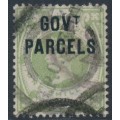 GREAT BRITAIN - 1890 1/- dull green QV, o/p GOVT PARCELS, used – SG # O68