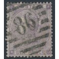 GREAT BRITAIN - 1862 6d lilac QV, inverted Emblems watermark, plate 3, used – SG # 84Wi