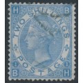 GREAT BRITAIN - 1867 2/- pale blue QV, Spray of Rose watermark, plate 1, used – SG # 120