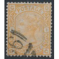 GREAT BRITAIN - 1876 8d orange QV, Garter watermark, plate 1, used – SG # 156