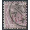 GREAT BRITAIN - 1883 6d on 6d lilac QV, check letters EE, used – SG # 162