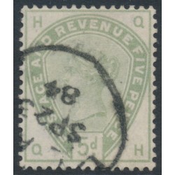 GREAT BRITAIN - 1883 5d dull green QV, crown watermark, used – SG # 193