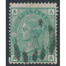 GREAT BRITAIN - 1873 1/- green QV, Spray of Rose watermark, 'tall stamp', used – SG # 150
