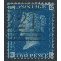 GREAT BRITAIN - 1869 2d deep blue QV, plate 13, letters GL, used – SG # 47
