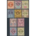 GREAT BRITAIN - 1887 ½d to 1/- ten Jubilee values o/p SPECIMEN, MNG – SG # ex.197s-211s