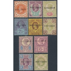 GREAT BRITAIN - 1887 ½d to 1/- ten Jubilee values o/p SPECIMEN, MNG – SG # ex.197s-211s