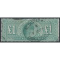 GREAT BRITAIN - 1902 £1 dull blue-green King Edward VII definitive, used – SG # 266