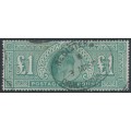 GREAT BRITAIN - 1902 £1 dull blue-green KEVII definitive, used – SG # 266