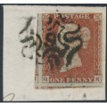 GREAT BRITAIN - 1843 1d red-brown QV, plate 34, QK, '9' Maltese cross cancel – SG # 8ui