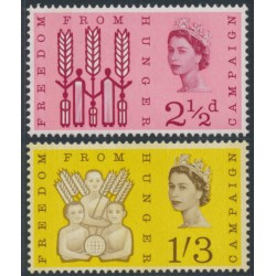 GREAT BRITAIN - 1963 Freedom from Hunger phosphor set of 2, MNH – SG # 634p-635p