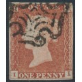 GREAT BRITAIN - 1841 1d red-brown QV, plate 11, check letters II, used – SG # 7