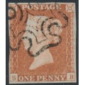 GREAT BRITAIN - 1841 1d red-brown QV, plate 19, check letters SB, used – SG # 8l