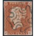 GREAT BRITAIN - 1841 1d red-brown QV, plate 21, check letters JH, used – SG # 8l