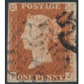 GREAT BRITAIN - 1842 1d red-brown QV, plate 25, check letters FJ, used – SG # 8l