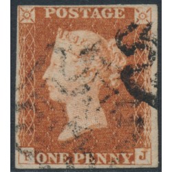 GREAT BRITAIN - 1842 1d red-brown QV, plate 25, check letters FJ, used – SG # 8l