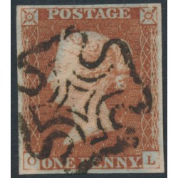 GREAT BRITAIN - 1842 1d red-brown QV, plate 25, check letters OL, used – SG # 8l