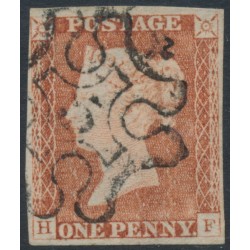 GREAT BRITAIN - 1842 1d red-brown QV, plate 26, HF, '5' Maltese Cross cancel – SG # 8ue