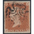 GREAT BRITAIN - 1843 1d red-brown QV, plate 32, check letters JK, used – SG # 8l