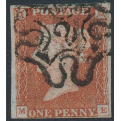 GREAT BRITAIN - 1843 1d red-brown QV, plate 34, ME, '2' Maltese cross cancel – SG # 8ub