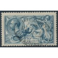 GREAT BRITAIN - 1919 10/- dull grey-blue Sea Horses (Bradbury, Wilkinson), used – SG # 417