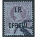 GREAT BRITAIN - 1892 2½d purple on blue QV, o/p I.R. OFFICIAL, used – SG # O14