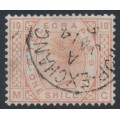 GREAT BRITAIN - 1880 1/- brown-orange QV Telegraph stamp, used – SG # T9