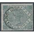 GREAT BRITAIN - 1877 10/- grey-green QV Telegraph stamp, used – SG # T16
