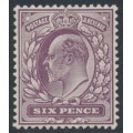GREAT BRITAIN - 1906 6d dull purple KEVII, chalk paper, MH – SG # 248