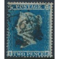 GREAT BRITAIN - 1854 2d blue QV, perf. 16, plate 4, check letters IE, used – SG # 19