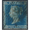 GREAT BRITAIN - 1855 2d blue QV, perf. 14, plate 4, check letters IC, used – SG # 23
