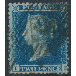 GREAT BRITAIN - 1855 2d blue QV, perf. 14, plate 4, check letters IC, used – SG # 23