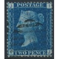 GREAT BRITAIN - 1869 2d deep blue QV, plate 13, check letters IJ, used – SG # 47