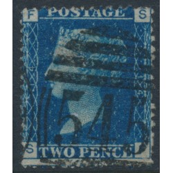GREAT BRITAIN - 1869 2d deep blue QV, plate 14, check letters SF, used – SG # 47