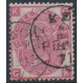 GREAT BRITAIN - 1868 3d deep rose QV, Spray of Rose watermark, plate 5, used – SG # 102