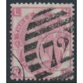 GREAT BRITAIN - 1870 3d rose QV, Spray of Rose watermark, plate 6, used – SG # 103