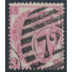 GREAT BRITAIN - 1870 3d rose QV, Spray of Rose watermark, plate 6, used – SG # 103