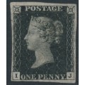 GREAT BRITAIN - 1840 1d black QV (penny black), plate 6, check letters IJ, MNG – SG # 2 (AS41)