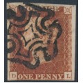 GREAT BRITAIN - 1841 1d red-brown QV, plate 15, check letters DL, used – SG # 8