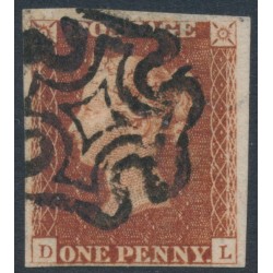 GREAT BRITAIN - 1841 1d red-brown QV, plate 15, check letters DL, used – SG # 8