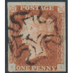 GREAT BRITAIN - 1841 1d red-brown QV, plate 18, check letters KA, used – SG # 8