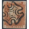 GREAT BRITAIN - 1841 1d red-brown QV, plate 22, check letters FB, used – SG # 8