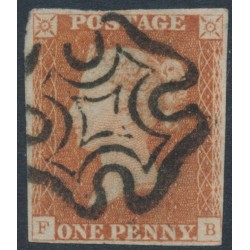 GREAT BRITAIN - 1841 1d red-brown QV, plate 22, check letters FB, used – SG # 8